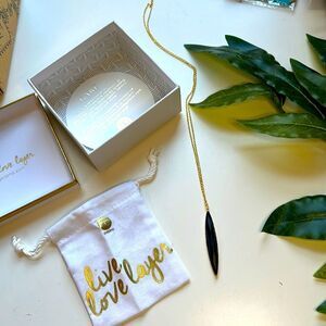 RESTOCKED Gorjana Black Jade Pallisades Adjustable Pendant Necklace